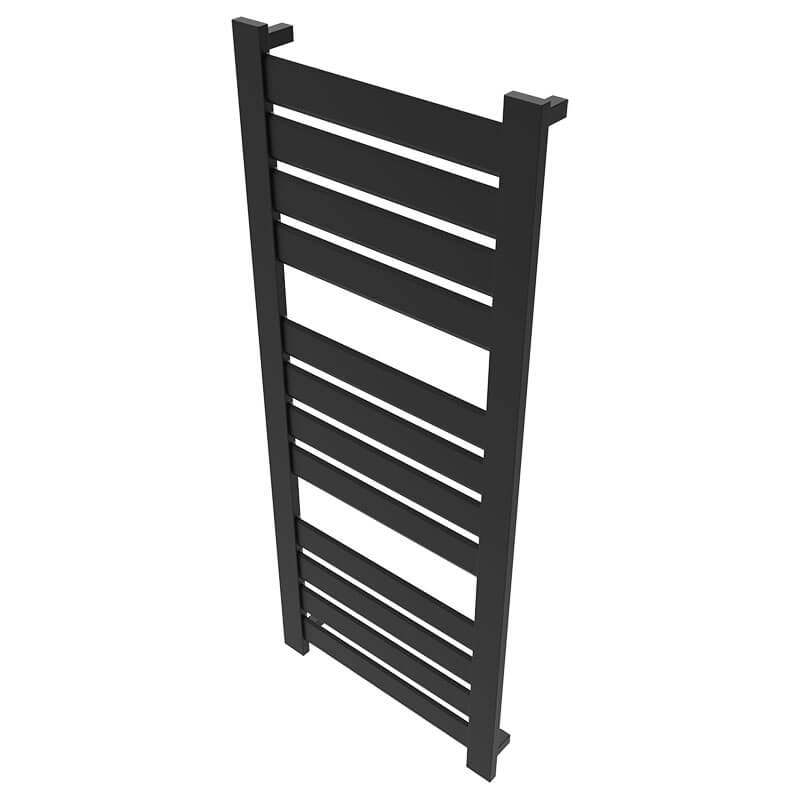 Vega v2356.2 12 Panel Hardwired Towel Warmer Matte Black Corner View
