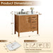 Velora 36 inch Single Bathroom Vanity with Top Mango Brown Product Dimension