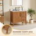 Velora 36 Single Bathroom Vanity with Top Mango Brown Rounded Legs