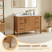 Velora 48 Single Bathroom Vanity with Top Mango Brown Rounded Legs
