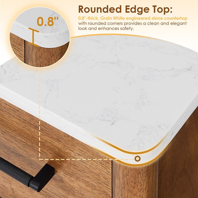 Velora 60 Double Bathroom Vanity with Top Mango Brown Countertop