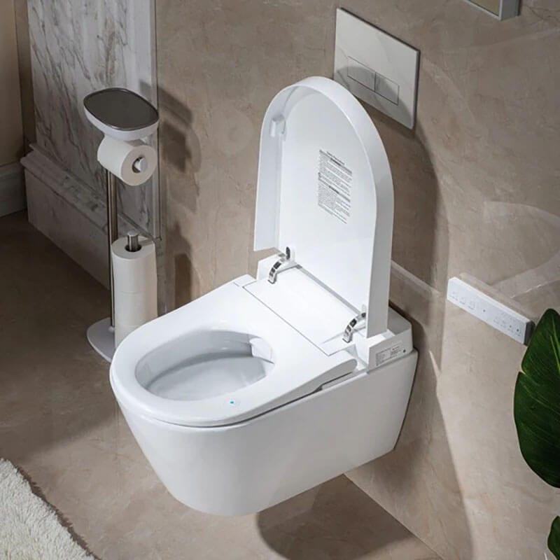 Vivenza STV7216 Wall Hung Bidet Smart Toilet Corner Top View Open Lid