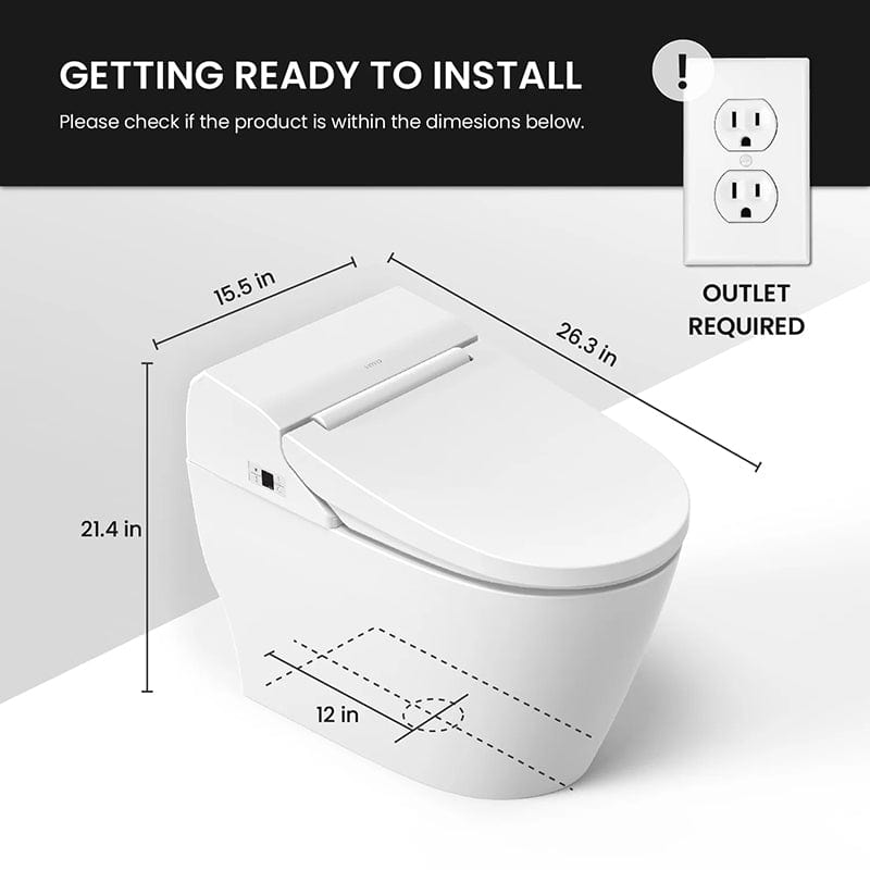 vovo stylement tcb 8100w integrated smart bidet toilet dimensions