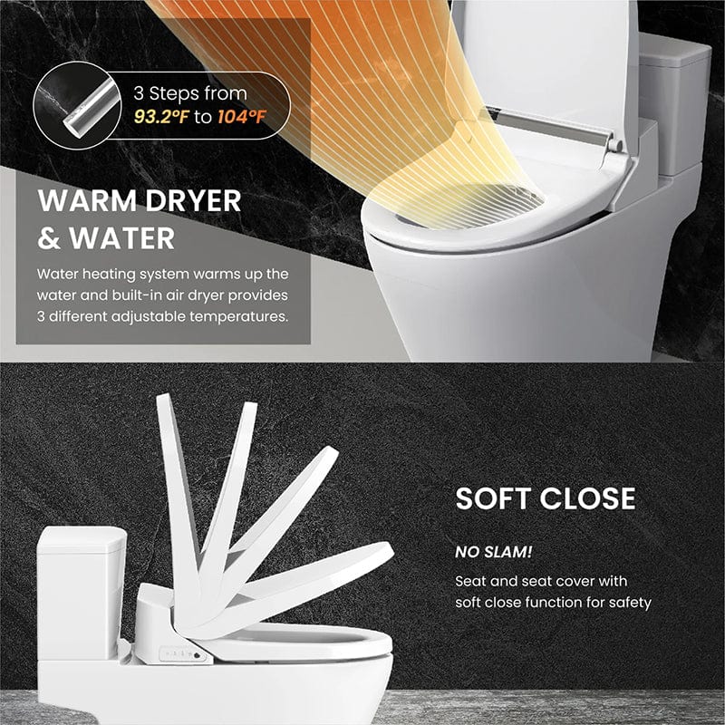 VOVO Siège Bidet Pour Toilettes Rondes en Blanc Avec Lumière VOVO Siège Bidet Pour Toilettes Rondes en Blanc Avec Lumière