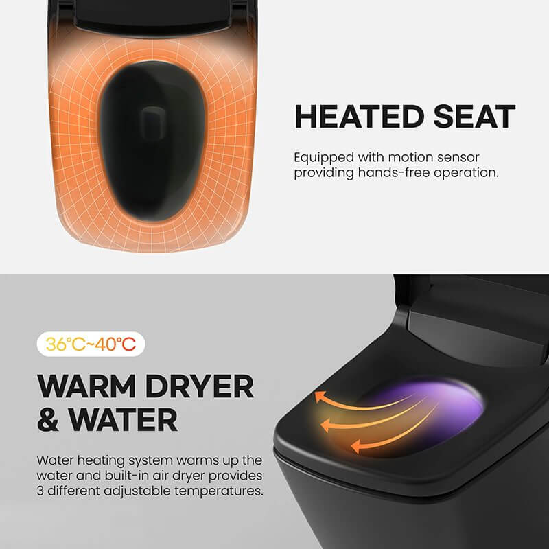 vovo TCB-090SA(B) smart bidet toilet heated seat