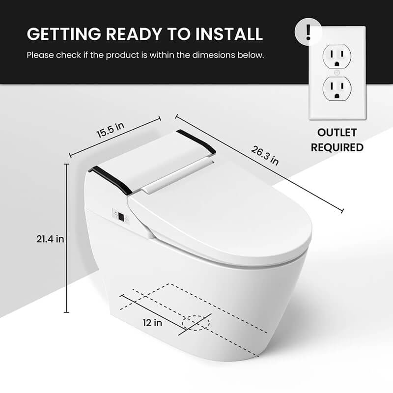 vovo TCB-8100N integrated smart bidet toilet outlet required