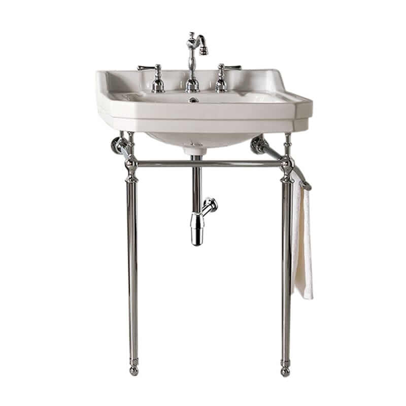Wellington 24 Inch Single Vanity With Chrome Finish Stand Front View