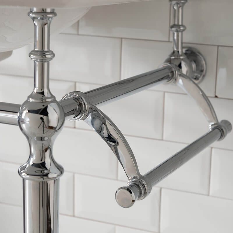 Wellington 24 Inch Single Vanity With Chrome Finish Stand Towel Holder