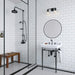 Wellington 24" Single Vanity With Matte Black Finish Stand Corner View Lifestyle