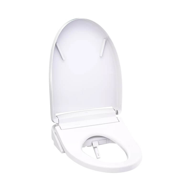 White TOTO Washlet S5 Bidet Toilet Seat With the Lid Opened