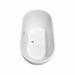 Wyndham Collection Brooklyn 60" Freestanding Acrylic White Bathtub With Brushed Nickel Trim No Faucet Top Side View