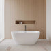 Wyndham Collection Brooklyn 60" Freestanding Acrylic White Bathtub With Polished Chrome Trim and Matte Black Faucet Lifestyle