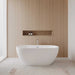 Wyndham Collection Brooklyn 60" Freestanding Acrylic White Bathtub With Polished Chrome Trim Lifestyle