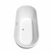 Wyndham Collection Brooklyn 67" Freestanding Acrylic White Bathtub With Brushed Nickel Trim Top Side View