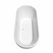 Wyndham Collection Brooklyn 67" Freestanding Acrylic White Bathtub With Shiny White Trim No Faucet Top Side View