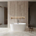 Wyndham Collection Carissa 60" Freestanding Acrylic White Bathtub With With Matte Black Trim Lifestyle