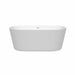 Wyndham Collection Carissa 60 Inch Freestanding Acrylic White Bathtub With Shiny White Trim No Faucet Front View