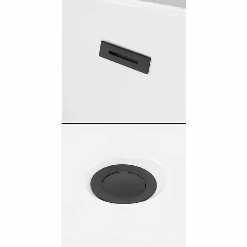 Wyndham Collection Carissa 67" CD Freestanding Acrylic White Bathtub With Matte Black Trim Pop Up Drain and Overflow Plate