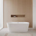 Wyndham Collection Carissa 67" Freestanding Acrylic White Bathtub With Polished Chrome Trim No Faucet Lifestyle