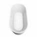 Wyndham Collection Carissa 67" Freestanding Acrylic White Bathtub With Shiny White Trim and Brushed Gold Faucet Top Side View