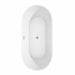 Wyndham Collection Carissa 67 Inch CD Freestanding Acrylic White Bathtub With Brushed Nickel Trim No Faucet Top View