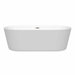 Wyndham Collection Carissa 71 Inch Freestanding Acrylic Bathtub With Brushed Nickel Trim No Faucet Front View
