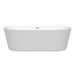 Wyndham Collection Carissa 71 Inch Freestanding Acrylic Bathtub With Polished Chrome Trim No Faucet Front View