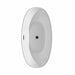 Wyndham Collection Dorrit 60" Freestanding Acrylic White Bathtub With Matte Black Trim No Faucet Top Side View