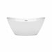Wyndham Collection Dorrit 60 Inch Freestanding Acrylic White Bathtub With Polished Chrome Trim No Faucet Front View