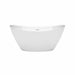 Wyndham Collection Dorrit 60 Inch Freestanding Acrylic White Bathtub With Shiny White Trim No Faucet Front View