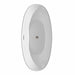 Wyndham Collection Dorrit 66" Freestanding Acrylic White Bathtub With Brushed Nickel Trim No Faucet Top Side View