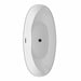 Wyndham Collection Dorrit 66" Freestanding Acrylic White Bathtub With Matte Black Trim No Faucet Top Side View