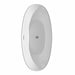 Wyndham Collection Dorrit 66" Freestanding Acrylic White Bathtub With Polished Chrome Trim No Faucet Top Side View