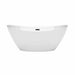 Wyndham Collection Dorrit 66 Inch Freestanding Acrylic White Bathtub With Matte Black Trim No Faucet Front View