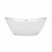Wyndham Collection Dorrit 66 Inch Freestanding Acrylic White Bathtub With Polished Chrome Trim No Faucet Front View