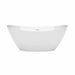 Wyndham Collection Dorrit 66 Inch Freestanding Acrylic White Bathtub With Shiny White Trim No Faucet Front View
