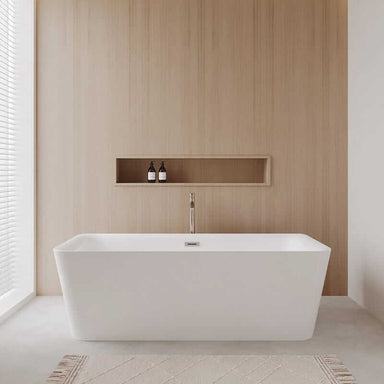 Wyndham Collection Emily 69" Freestanding Acrylic Bathtub With Brushed Nickel Trim Lifestyle