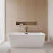 Wyndham Collection Emily 69" Freestanding Acrylic White Bathtub With Matte Black Trim Lifestyle