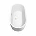Wyndham Collection Juliette 60" Freestanding Acrylic White Bathtub With Brushed Nickel Trim No Faucet Top Side View