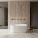 Wyndham Collection Juliette 60" Freestanding Acrylic White Bathtub With Shiny White Trim No Faucet Lifestyle