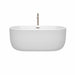 Wyndham Collection Juliette 60 Inch Freestanding Acrylic White Bathtub With Brushed Nickel Trim Front View