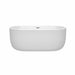 Wyndham Collection Juliette 60 Inch Freestanding Acrylic White Bathtub With Polished Chrome Trim No Faucet Front View