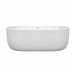 Wyndham Collection Juliette 67 Inch Freestanding Acrylic Bathtub With Shiny White Trim No Faucet Front View