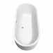 Wyndham Collection Juliette 71" Freestanding Acrylic White Bathtub With Brushed Nickel Trim Top Side View