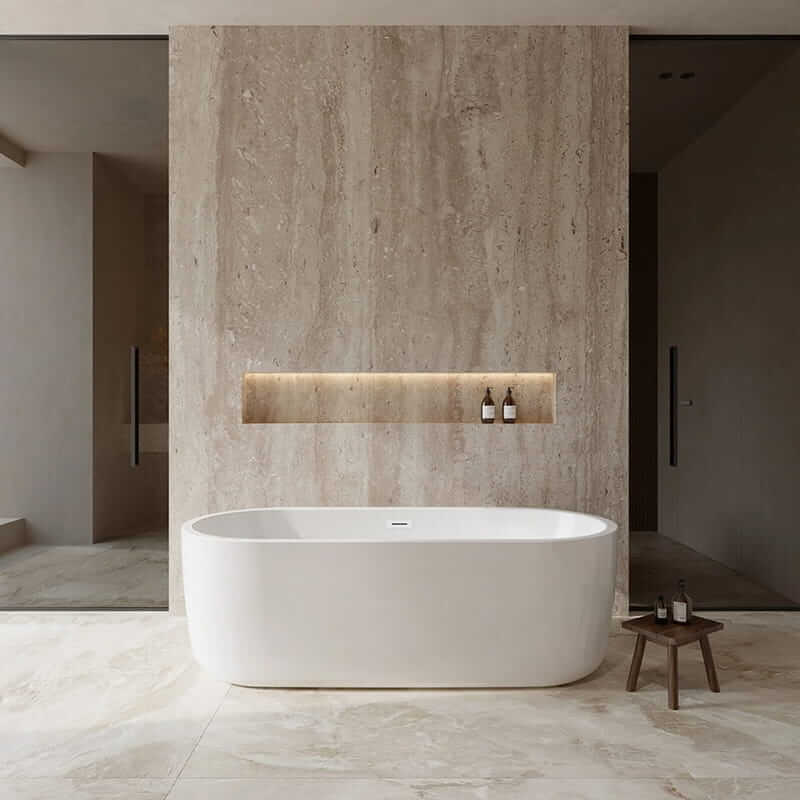 Wyndham Collection Juliette 71" Freestanding Acrylic White Bathtub With Shiny White Trim No Faucet Lifestyle