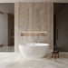 Wyndham Collection Juno 59" Freestanding Acrylic White Bathtub With Polished Chrome Trim Lifestyle