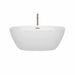 Wyndham Collection Juno 59 Inch Freestanding Acrylic Bathtub With Brushed Nickel Trim Front View