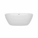 Wyndham Collection Juno 59 Inch Freestanding Acrylic White Bathtub With Shiny White Trim No Faucet Front View