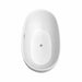 Wyndham Collection Juno 63" Freestanding Acrylic Matte White Bathtub With Polished Chrome Trim and Brushed Gold Faucet Top Side View
