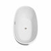 Wyndham Collection Juno 63" Freestanding Acrylic White Bathtub With Brushed Nickel Trim No Faucet Top Side View